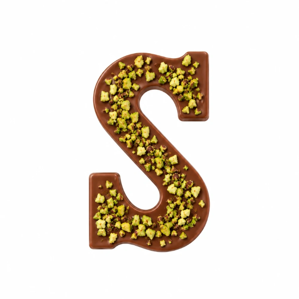 Luxe letter met topping van pistache nootjes
