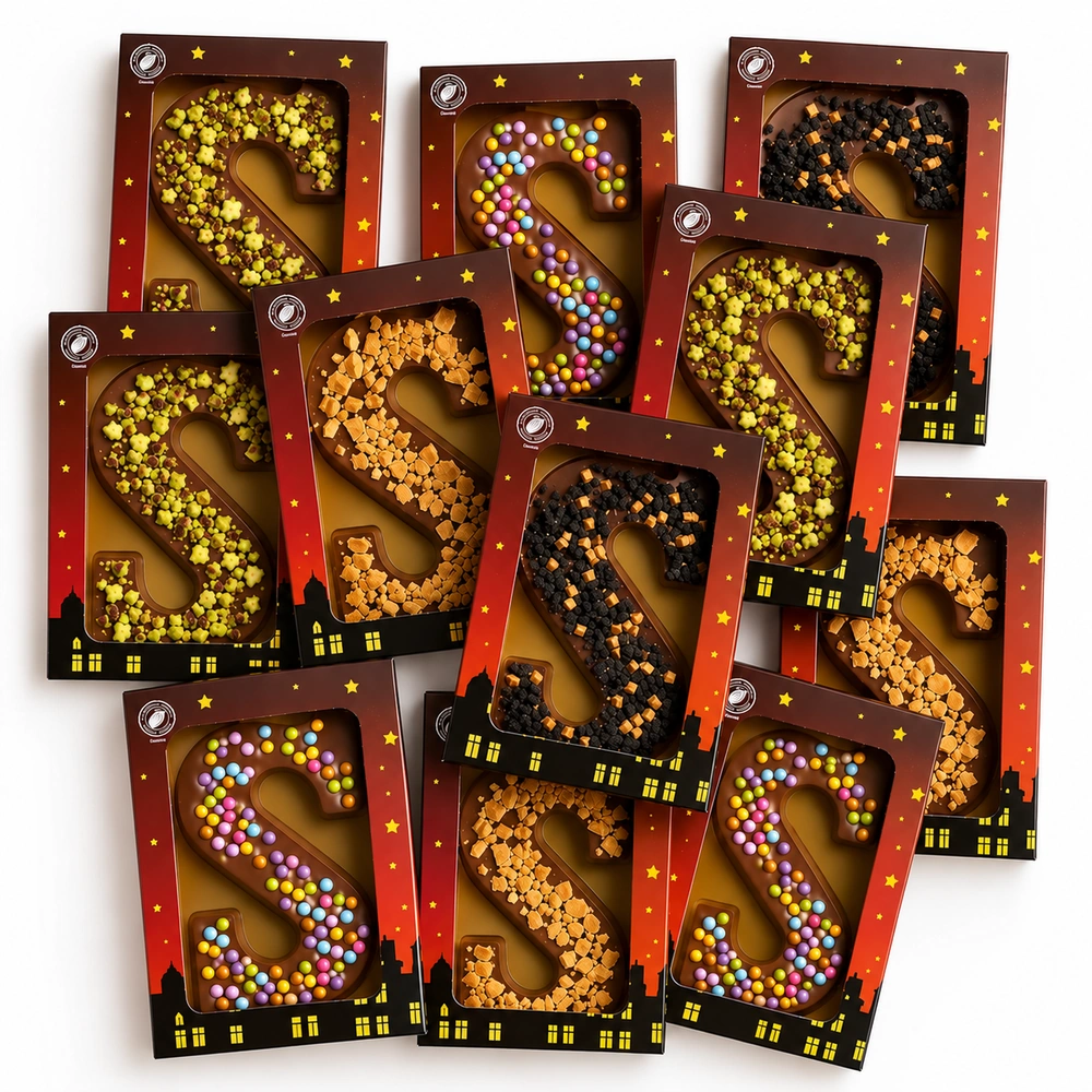Mix feestletters voordeeldoos 12 chocoladeletters (200 gram)