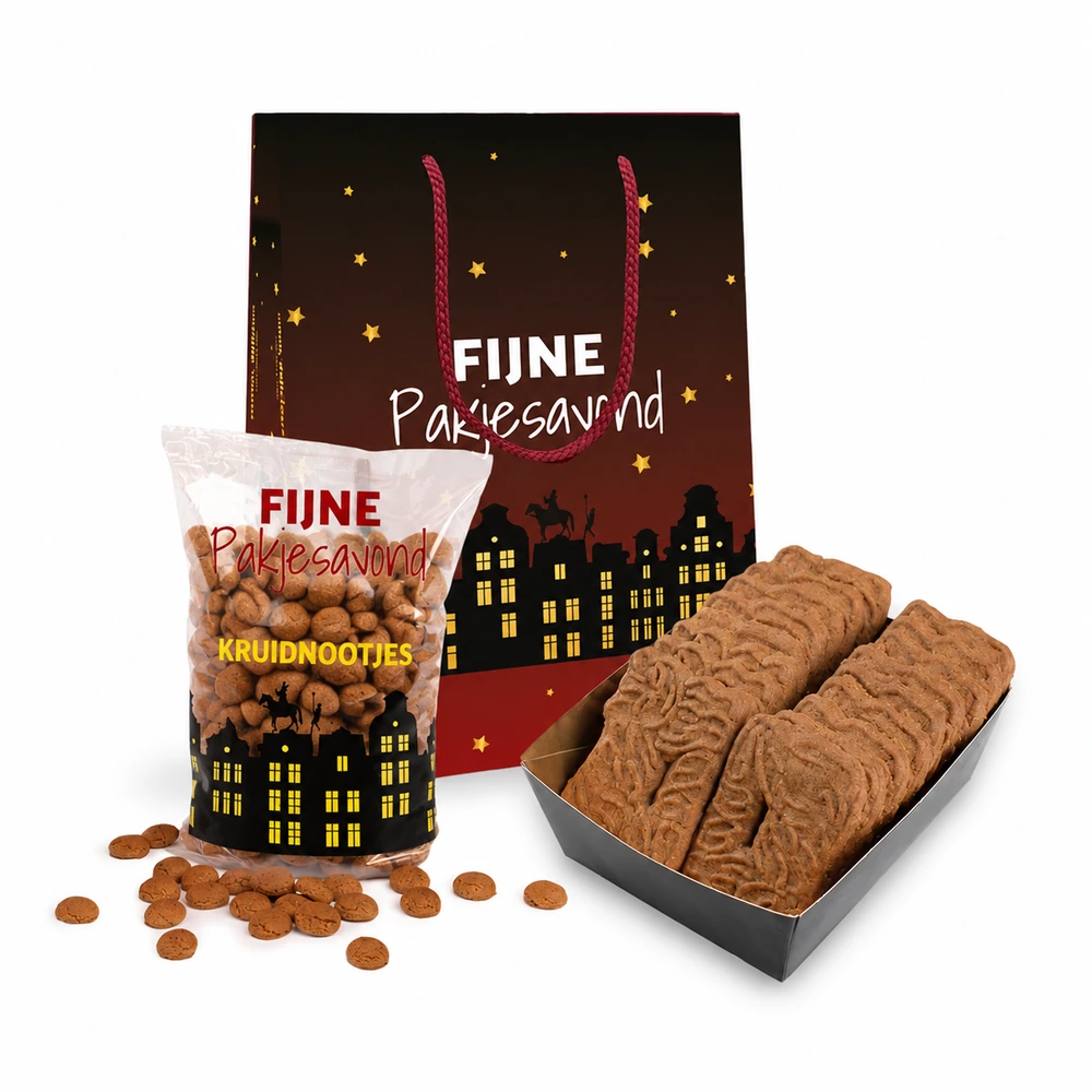 Sinttas met Bakey kruidnoten (200 gram) en speculaasjes (28 stuks)