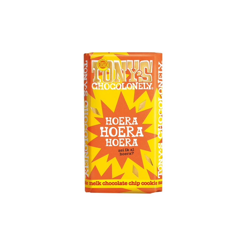 Tony Chocolonely Hoera reep - Melk chocolate chip cookie 180 gram